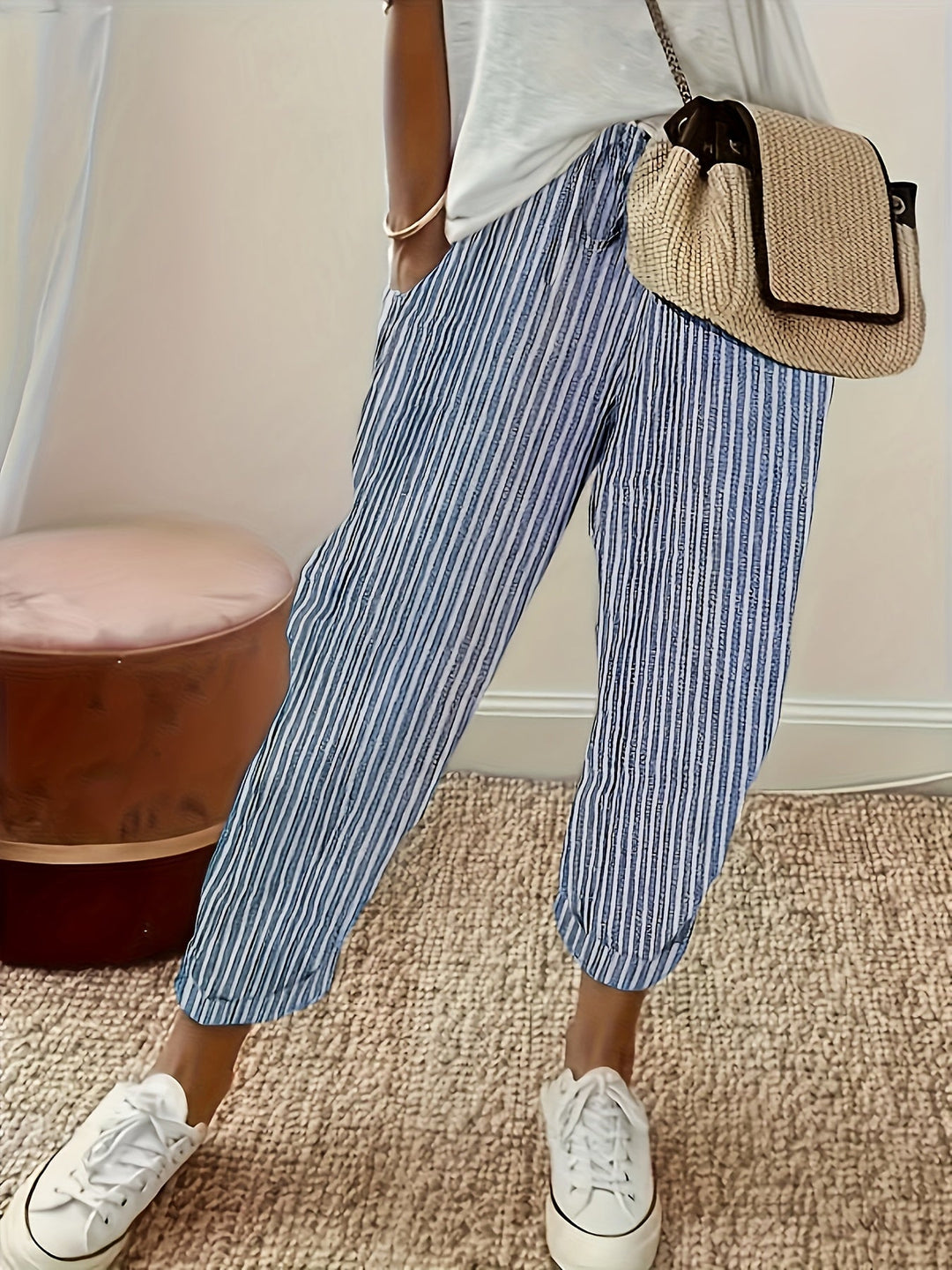 Elena™ - Pantalon large à rayures
