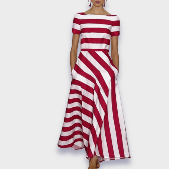 Janell | Robe longue rayée faite à la main