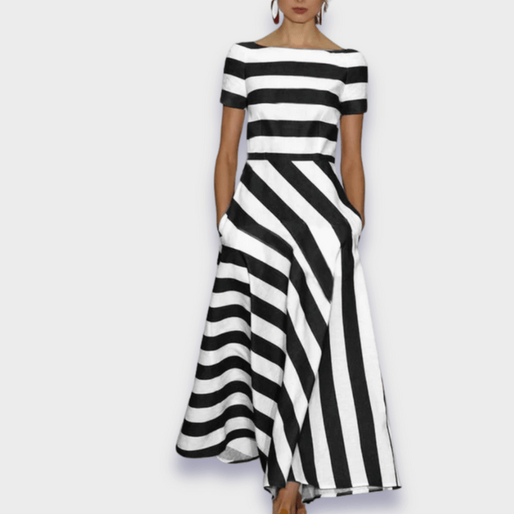 Janell | Robe longue rayée faite à la main