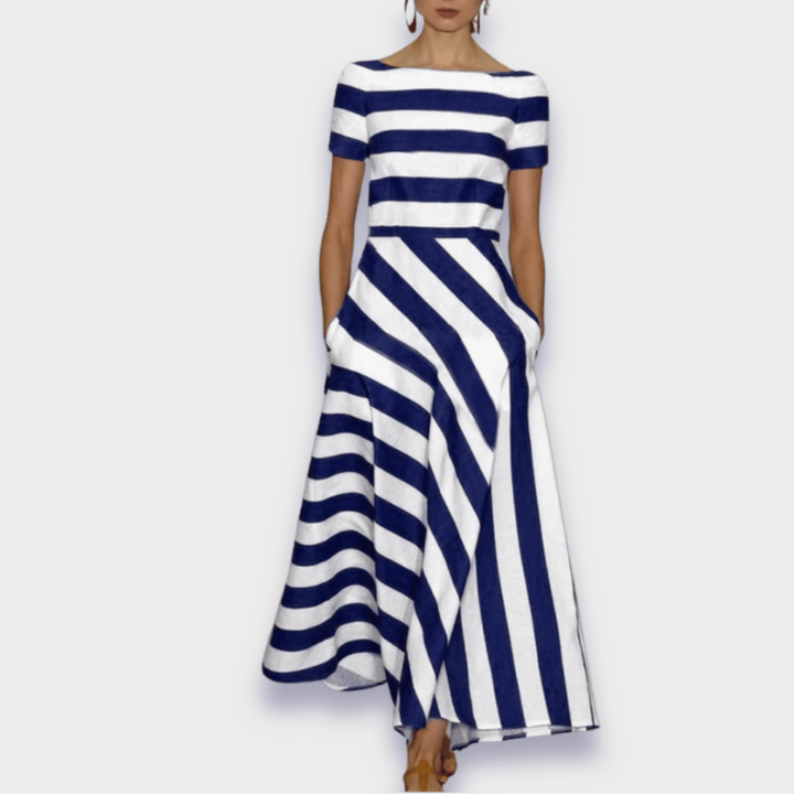 Janell | Robe longue rayée faite à la main
