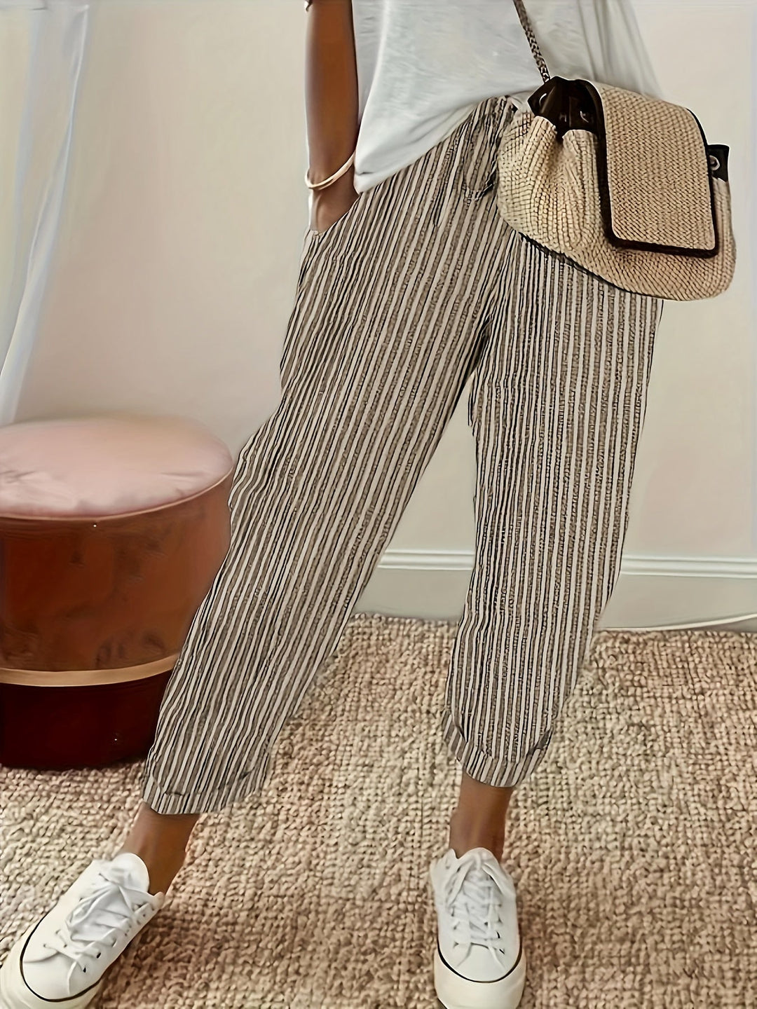 Elena™ - Pantalon large à rayures