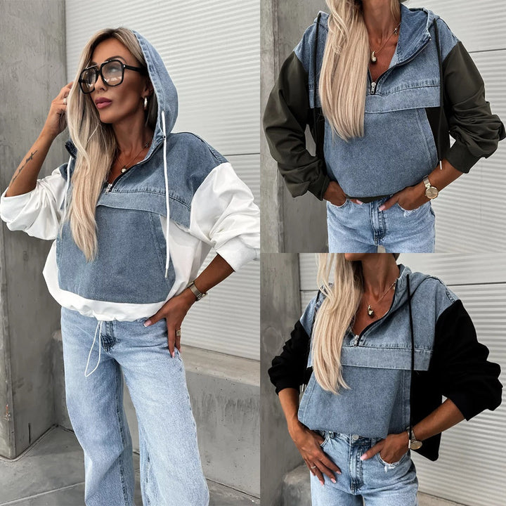 Veste en jean à capuche