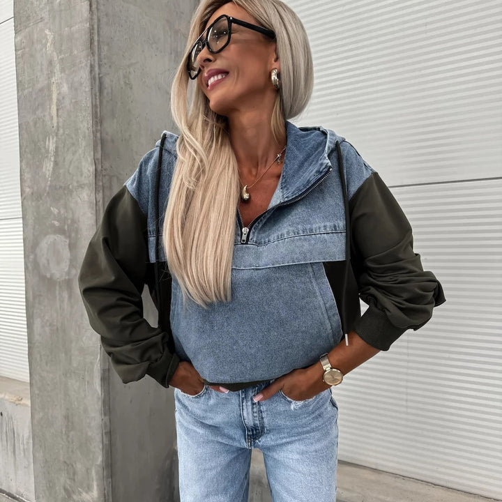 Veste en jean à capuche