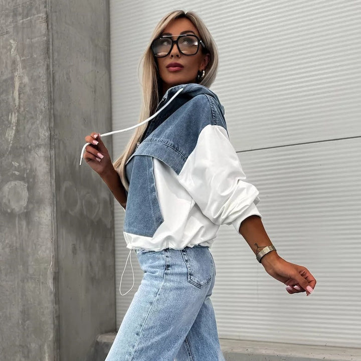 Veste en jean à capuche