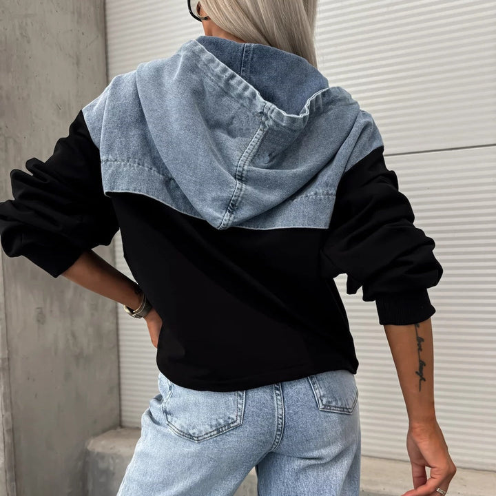 Veste en jean à capuche